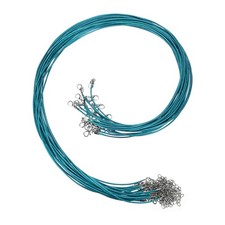20Pcs Waxed Necklace Cord Bulk Peacock Blue 1.5mm Dia 24" Necklace String Rope