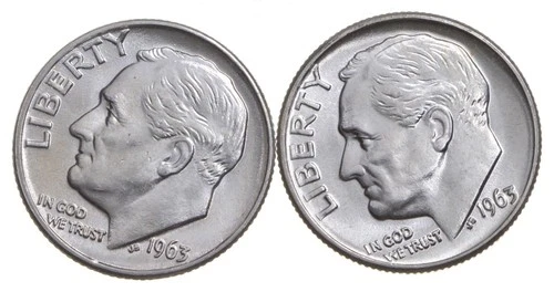 Choice Unc 1963 P+D Roosevelt Dime Gem BU Collection Lot Set *7080