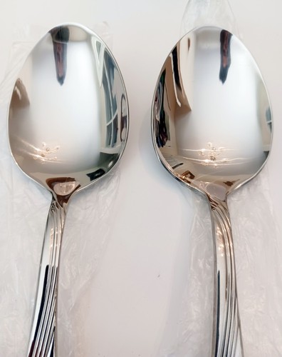 (2) NUEVAS cucharas para servir sólidas de acero inoxidable Oneida CRESTA ~ China - Imagen 3 de 6