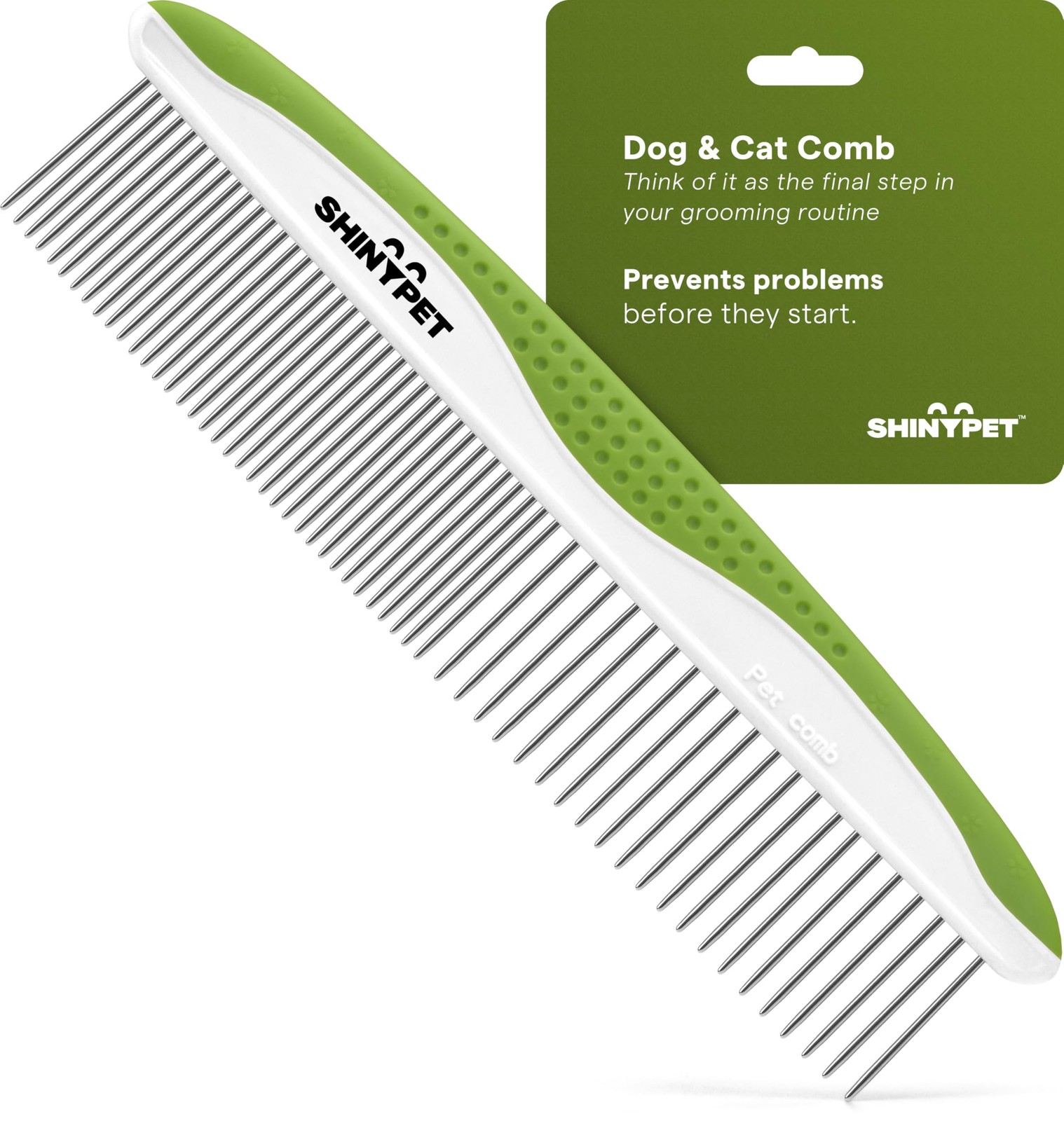 Dog & Cat Comb Removes Tangles Knots and Matted Fur Grooming Tool with Stainless