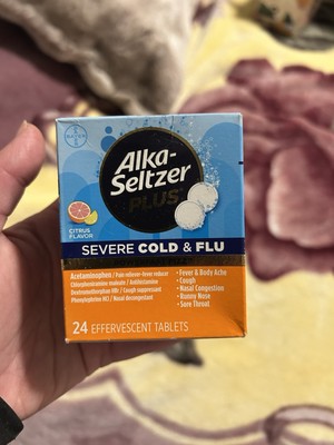 Alka-Seltzer Plus Severe Cold & Flu Medicine Citrus Effervescent Tablets Nasa...