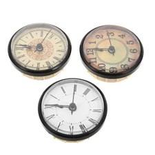3 Pcs Embedded Quartz Clock Inserts Round Movement Mechanism Kit