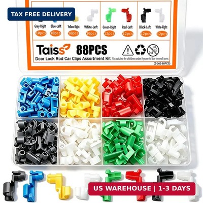 Taiss 88PCS Door Lock Rod Car Clips Assortment Kit,Car Door Handle,Tailgate Hand