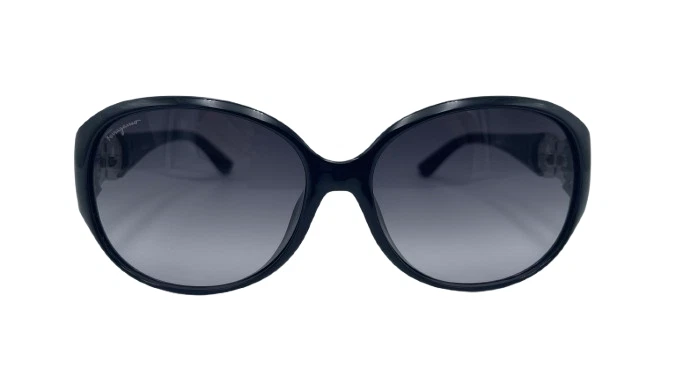 Salvatore Ferragamo Black Round Sunglasses for Women for sale | eBay