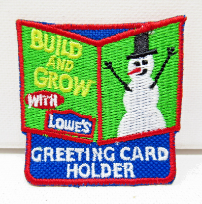 #ad Lowes Build and Grow Patch Greeting Card Holder Snowman Winter Christmas $5.95