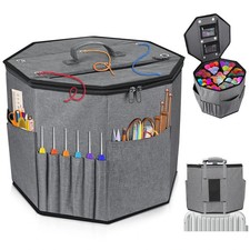 Crochet Bag Organizer for Yarn Storage, Foldable Knitting Bag,Fabric Yarn Holder