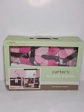 Carter  s Butterfly Flowers Musical Crib Mobile Pink Brown Brahms Lullaby 2009