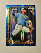 Carlos Hernandez 2025 Topps Chrome RC BLUE RayWave REFRACTOR 033/150 Brewers O6
