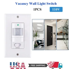 1PCS Automatic PIR Occupancy Motion Sensor Light Switch Auto On/Off Infrared US