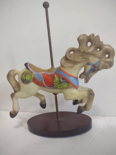 Vtg Franklin Mint Treasury Of Carousel JUMPER HORSE Porcelain Figurine A7A - Picture 2 of 10