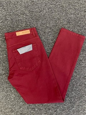 Zara Man Basic Collection Burgunderrot Baumwollmischung Chino Slim Hose UK42 Neu mit Etikett PT