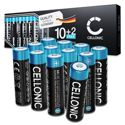 12x CELLONIC Alkaline AA Batterien 1.5V 2900mAh LR6, AM3, Mignon, MN1500