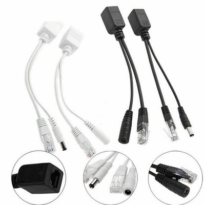 Power over Ethernet Passiver PoE Adapter Injector + Splitter Kit 5V 12V 2 Farben