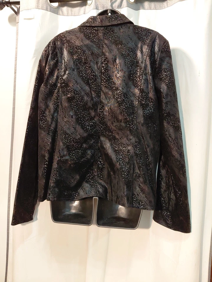 Chaqueta Blazer Vintage Erin London Mujer Terciopelo Burnout XL Foto 3 de 4