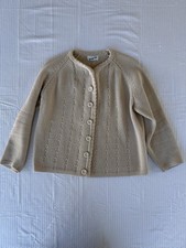 Vintage 70s/80s Woman  s 100 acrylic cable knit cardigan, made in Japan