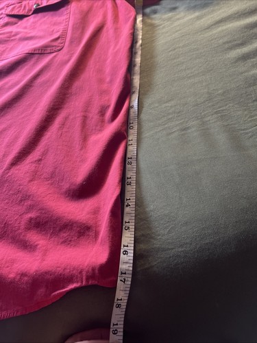 Vintage Travel Smith rot Druckknopfleiste vorne 2 Taschen Langarmshirt - Bild 8 von 9