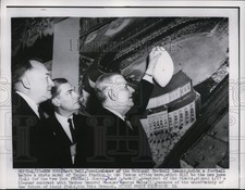1956 Press Photo National Football commissioner Bert Bell, John Mara - net27624