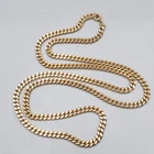 Vintage Long Heavy Curb Link Chain Necklace Gold tone Estate Costume Jewelry 32"