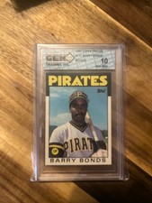 Gem Grading INC 1986 topps traded #11T Barry Bonds NO.10 Gem Mint
