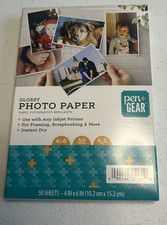 NEW pen GEAR 4" x 6" Glossy Photo Paper 50 Sheets Inkjet Printer Scrapbook