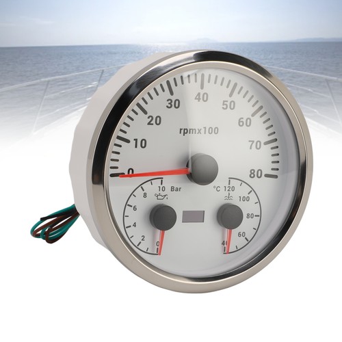 Electrical Tachometer Oil Pressure Water Temp Gauge 3 In 1 Tachometer 0 To - Picture 13 of 24