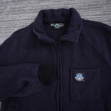 Swanndri Men Wool Full Zip Jacket Navy Blue Made in New Zealand Size M 96cm