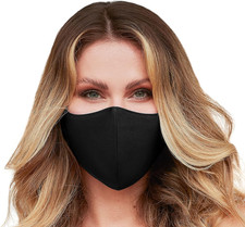 Washable Face Mask with Adjustable Ear Loops & Nose Wire - 3 Layers, Made in USA