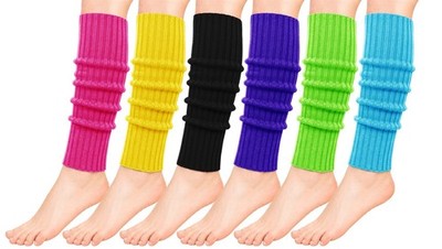 Womens Leg Warmers 6 Pairs Dance Ballet Knee High Sleeve Cable Knit Long Retro