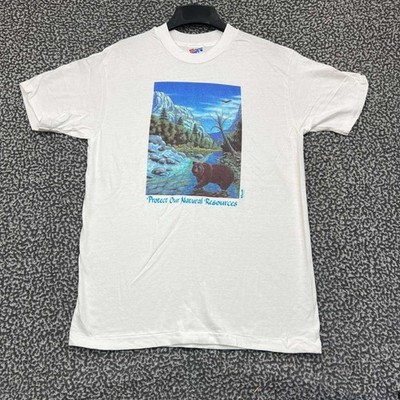Vintage Protect Our Natural Resources Shirt Men Medium Hanes Beefy Deadstock New