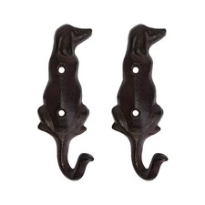 2 Pack Cast Iron Dog Hook, Dog Leash Hooks for Wall, Dog's Towel Wall Hook