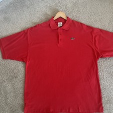 Lacoste Men's Red Short Sleeve Polo Shirt Size 8 XXL Classic Fit 100 Cotton