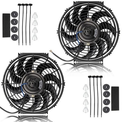 Radiator Cooling Fan 12 Inch Slim Push Pull Electric Mount Kit Universal