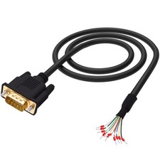 DB9 Male Connector RS232 RS485 9 Pin Serial Port Extension Cable 1M Black