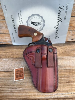Vintage Don Hume PCCH 7-4 Brown Leather IWB Holster for Colt Python S&W Ruger 4''