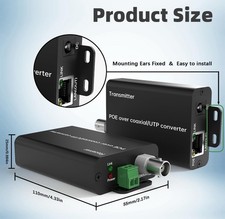 PoE Over Coax Extender BNC to RJ45 IP Camera 1000m EOC Converter Kit