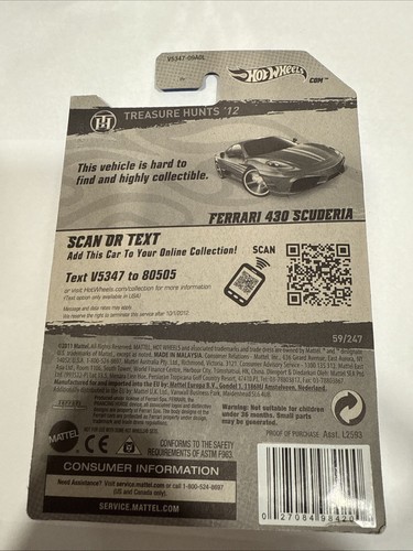 Hot Wheels 2012 Treasure Hunt Ferrari 430 Scuderia 🔥 Combined Shipping 🔥 - Picture 4 of 4