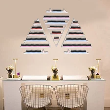 5-Tier Triangular Wall-Mounted Nail Polish Display Rack - 3 Pieces