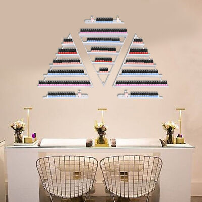 3 Pcs Triangle Wall-mounted?Nail?Polish?Display?Racks 5-Tier White Display Shelf