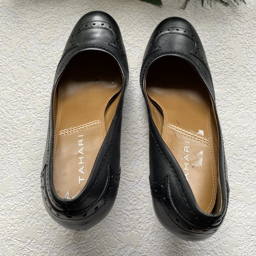 Tahari Cornelia Women’s Leather High Heel Shoes Size 6.5 M Black - Picture 3 of 9