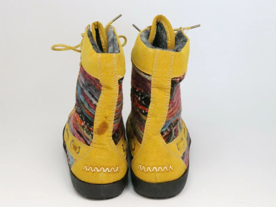Botas Bumper Mujer Talla 7 Amarillo Marrón Oscuro Gamuza Tobillo Western  Foto 3 de 4