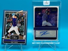 ZAC VEEN 2023 PANINI THREE AND TWO BASEBALL 2/10 Shadow Box AUTO & base card9/32