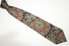 Cravate En Soie Roccobarocco Italie - Motif Floral Vert, Longueur Classique - Occasion Parfait état