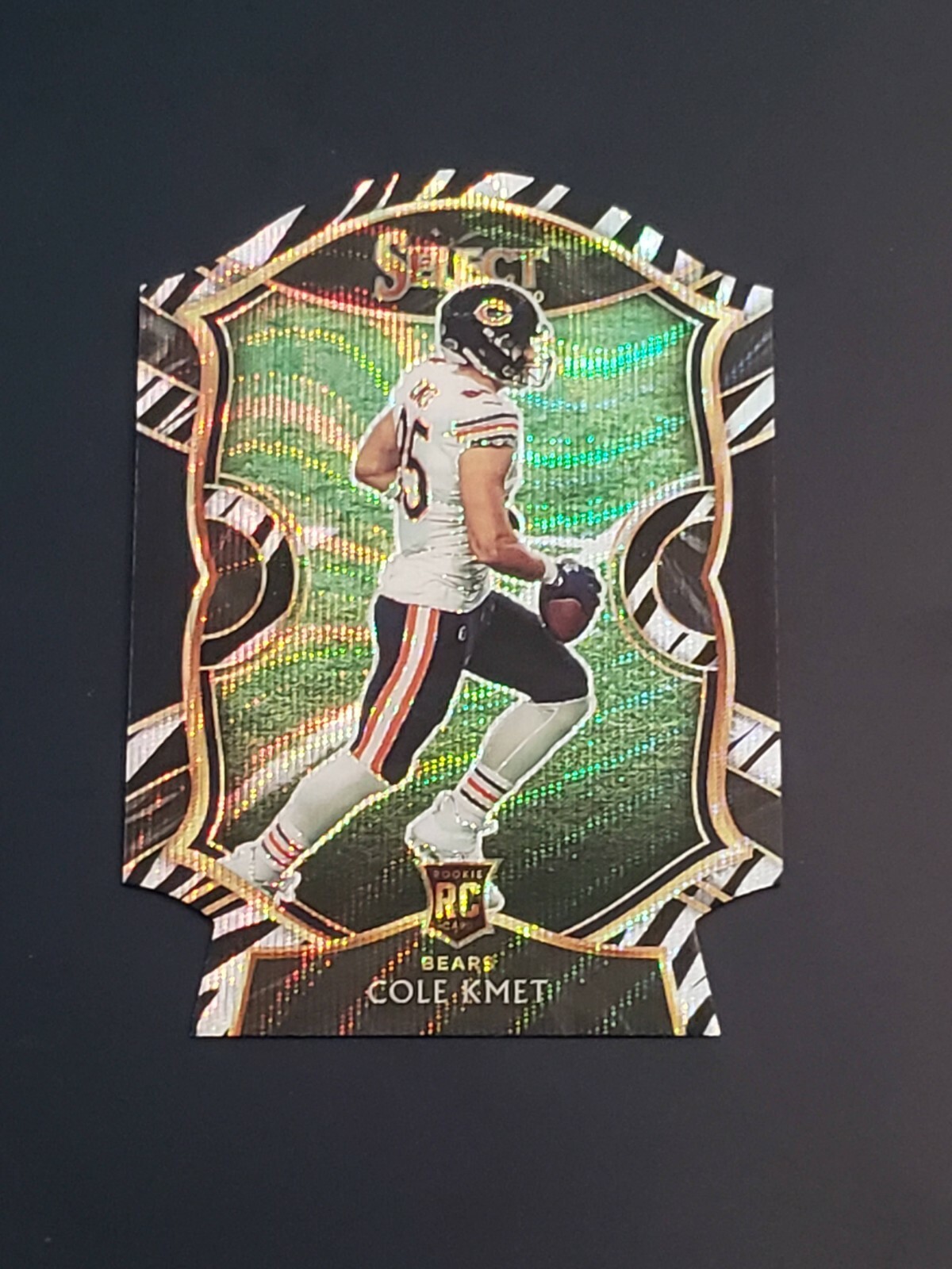 Cole Kmet RC 2020 Select Football #74 ZEBRA DIE-CUT PRIZM