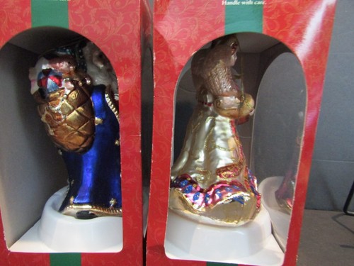 K-MART La Llave de Latón TESOROS DE NAVIDAD Ángel y Papá Noel Vidrio 7" Adornos - Imagen 10 de 13