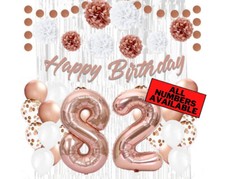 Rose Gold 82nd Birthday Decorations for Girls - 40" Number Balloons  More