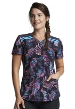 Tie Dye Tropics Dickies Scrubs Dynamix V Neck Top DK602 TDTP