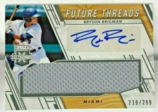 Bryson Brigman 2019 Panini Elite Extra Edition Jumbo Jersey Autograph Auto#d/299