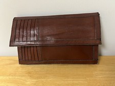 VINTAGE Leather CLUTCH PURSE GORGEOUS Pleated Details