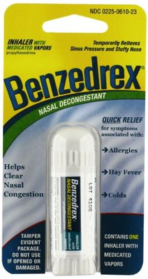 5 Pack - Benzedrex Inhaler Nasal Congestion Relief sinus cold Allergies 1 Each