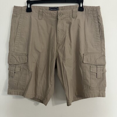 Architect Mens Sz 36 Cargo shorts Pockets Tan Khaki Ripstop Fabric EUC